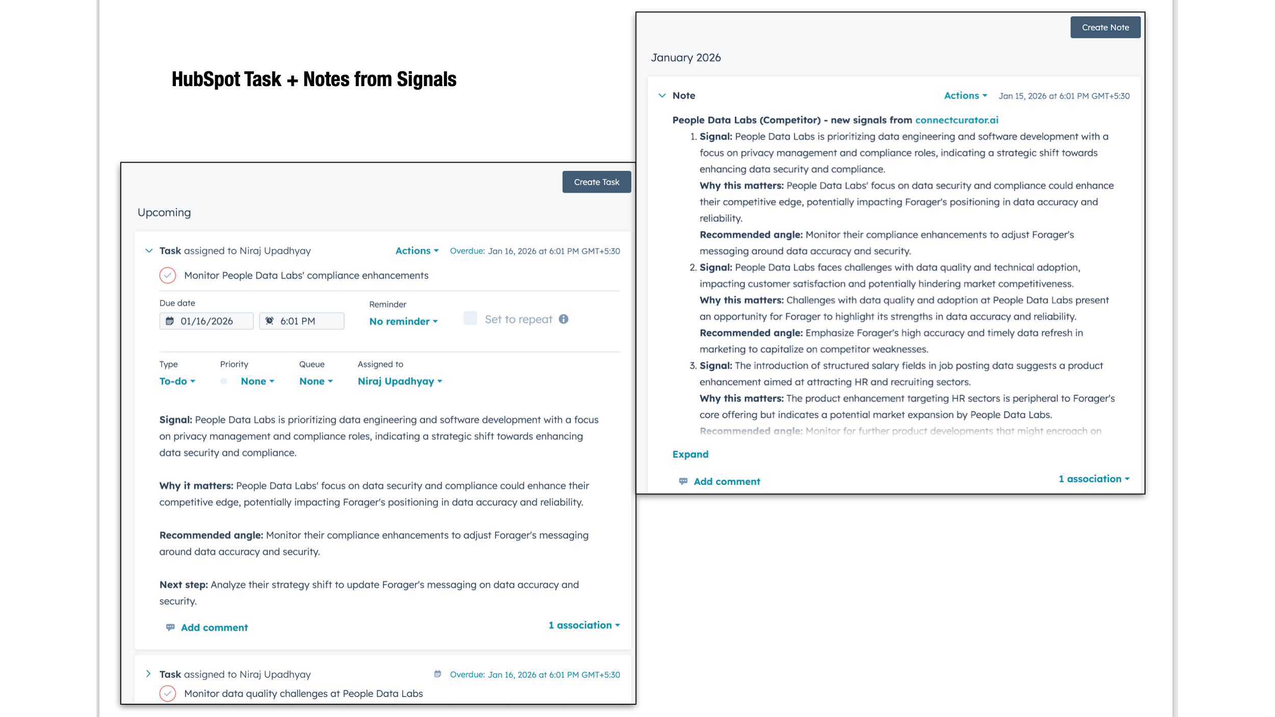 Automated Notes & Next-Step Tasks in HubSpot